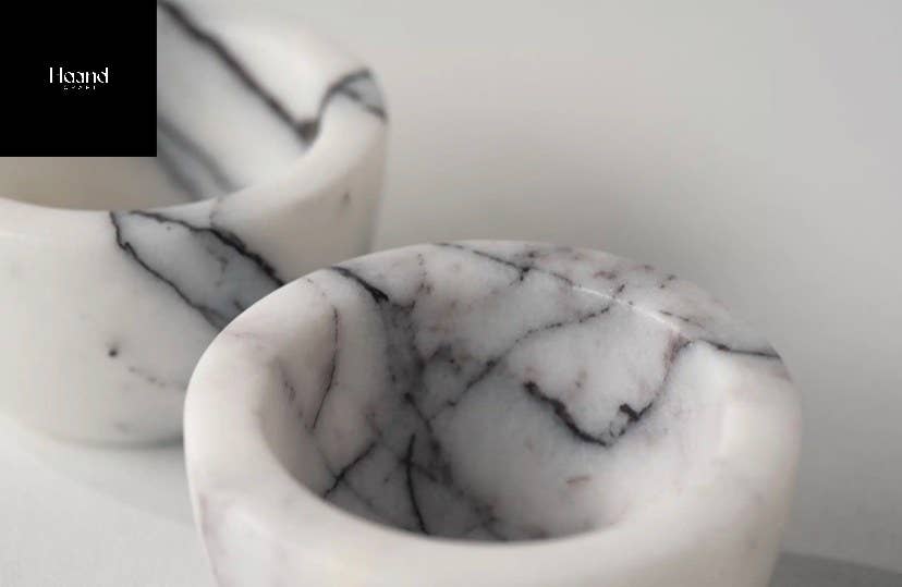 MARBLE BOWLS SET, Lilac - Stone Serve Bowl, S-M-L or of 3