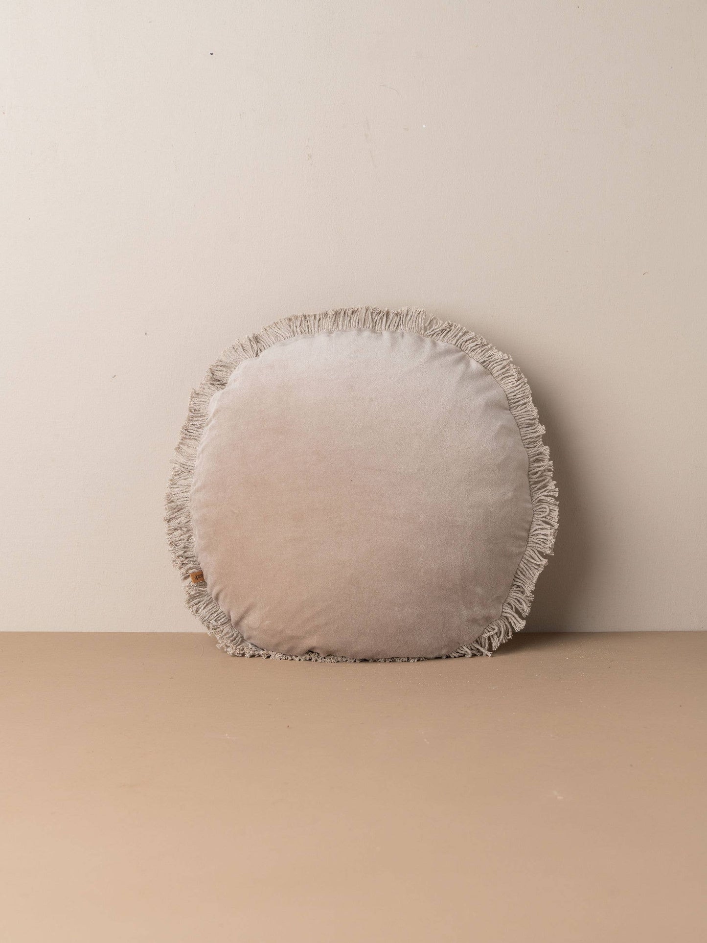 Velvet Round Cushion | Stone