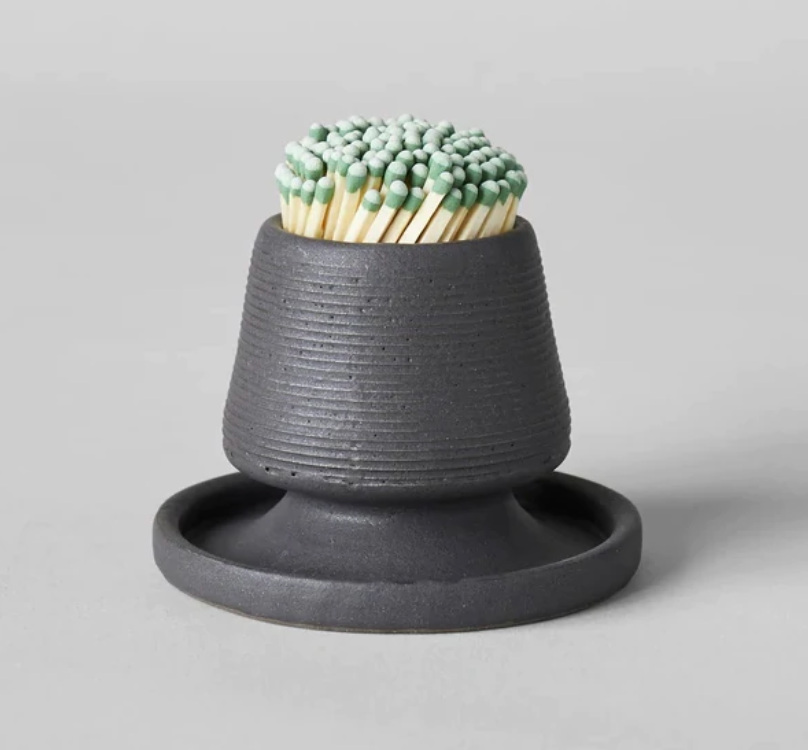 Stoneware Match Strike with Tray