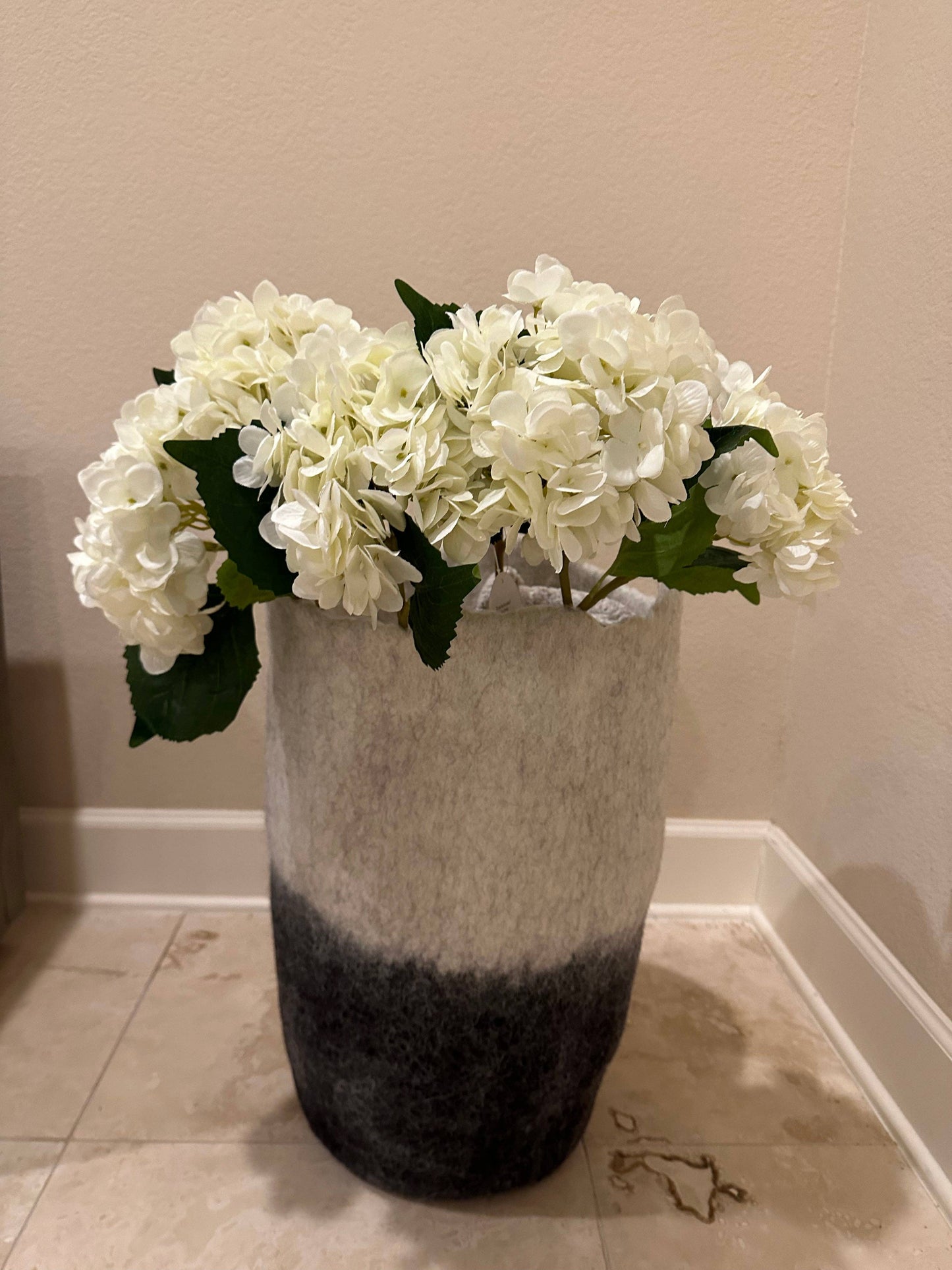 Hand-Felted Wool Eclipse Floor Vases