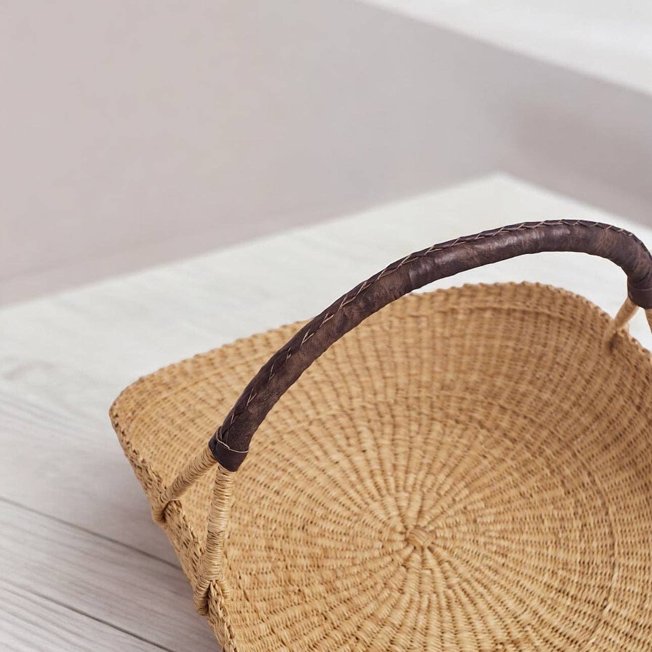 Bolga Forging or Flower Basket Brown Handle