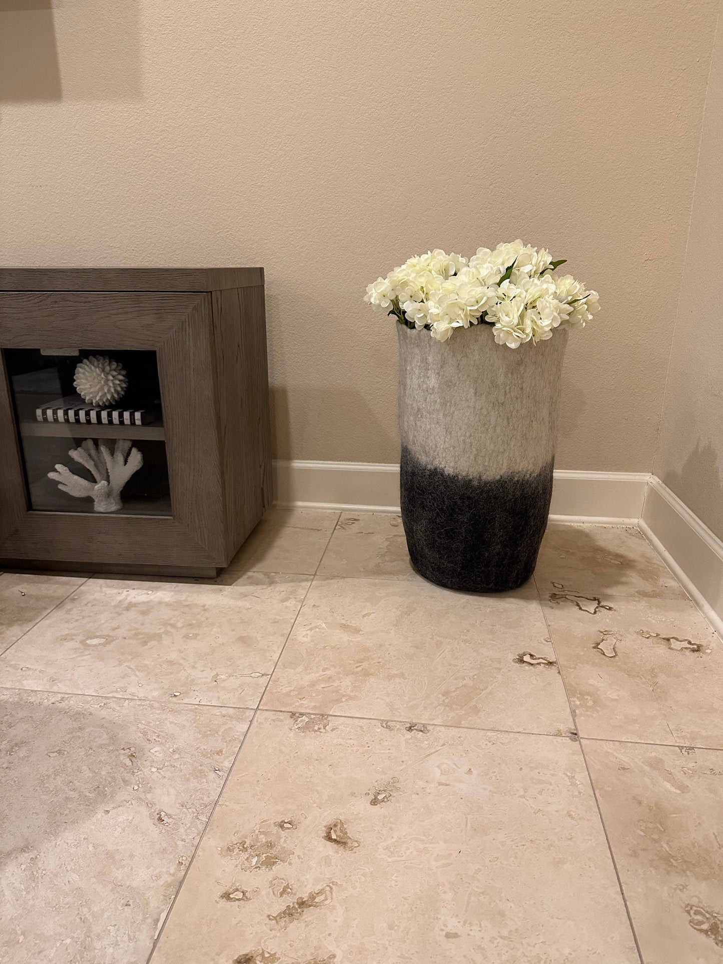 Hand-Felted Wool Eclipse Floor Vases