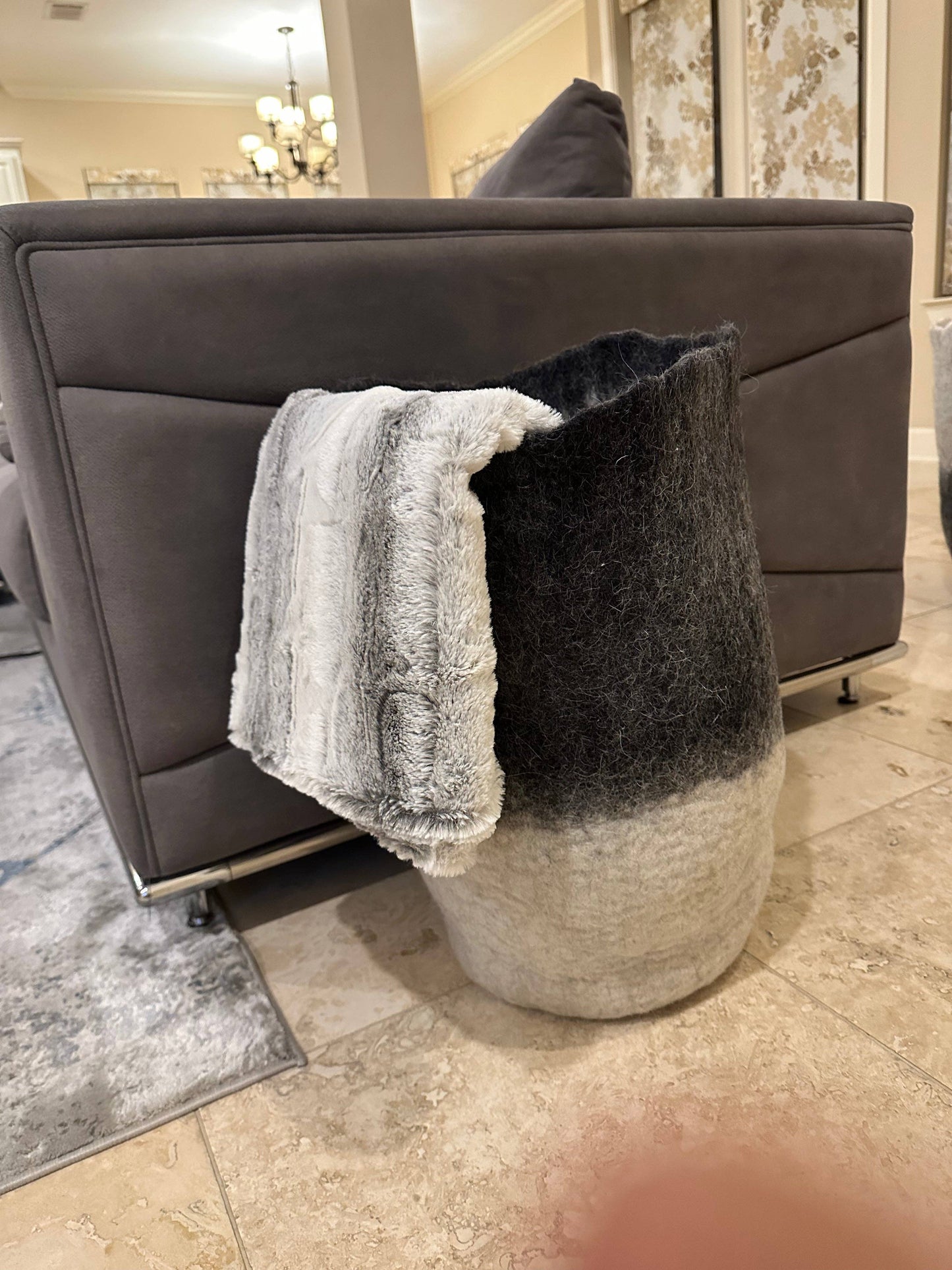 Hand-Felted Wool Eclipse Floor Vases