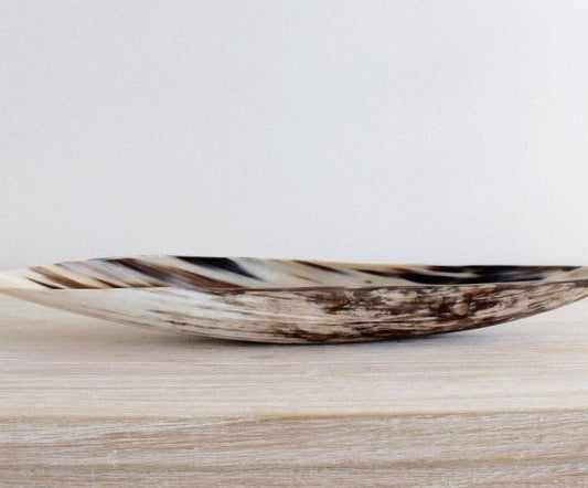 Elongated Ankole Cow Horn Oval Tray -Light