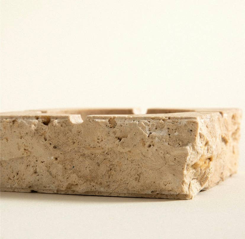 Ashtray - Travertine, Beige Marble Ashtray, Lux Smokers Gift