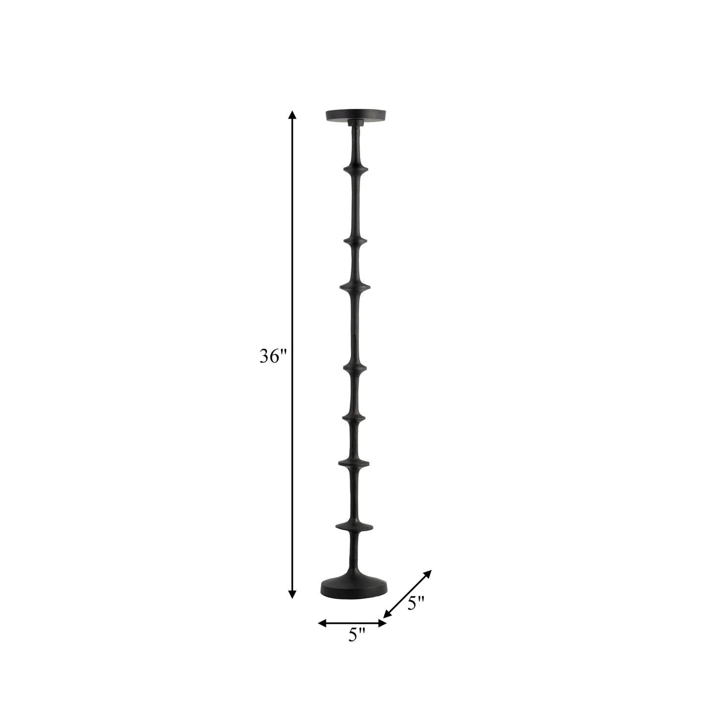 Floor Pillar Candle Holder - Black Metal Abacus, 36 in.
