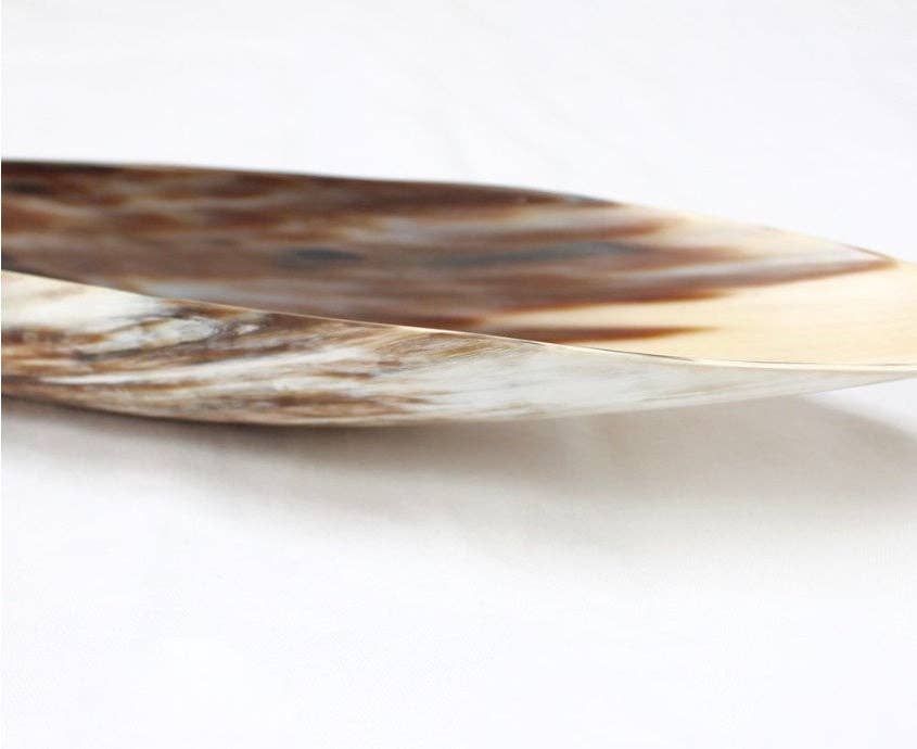 Elongated Ankole Cow Horn Oval Tray -Light