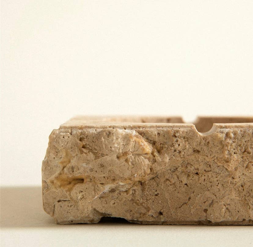 Ashtray - Travertine, Beige Marble Ashtray, Lux Smokers Gift