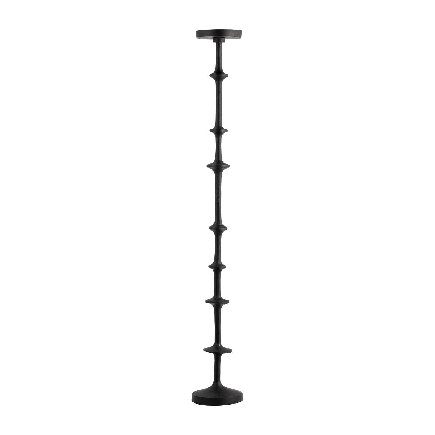 Floor Pillar Candle Holder - Black Metal Abacus, 36 in.
