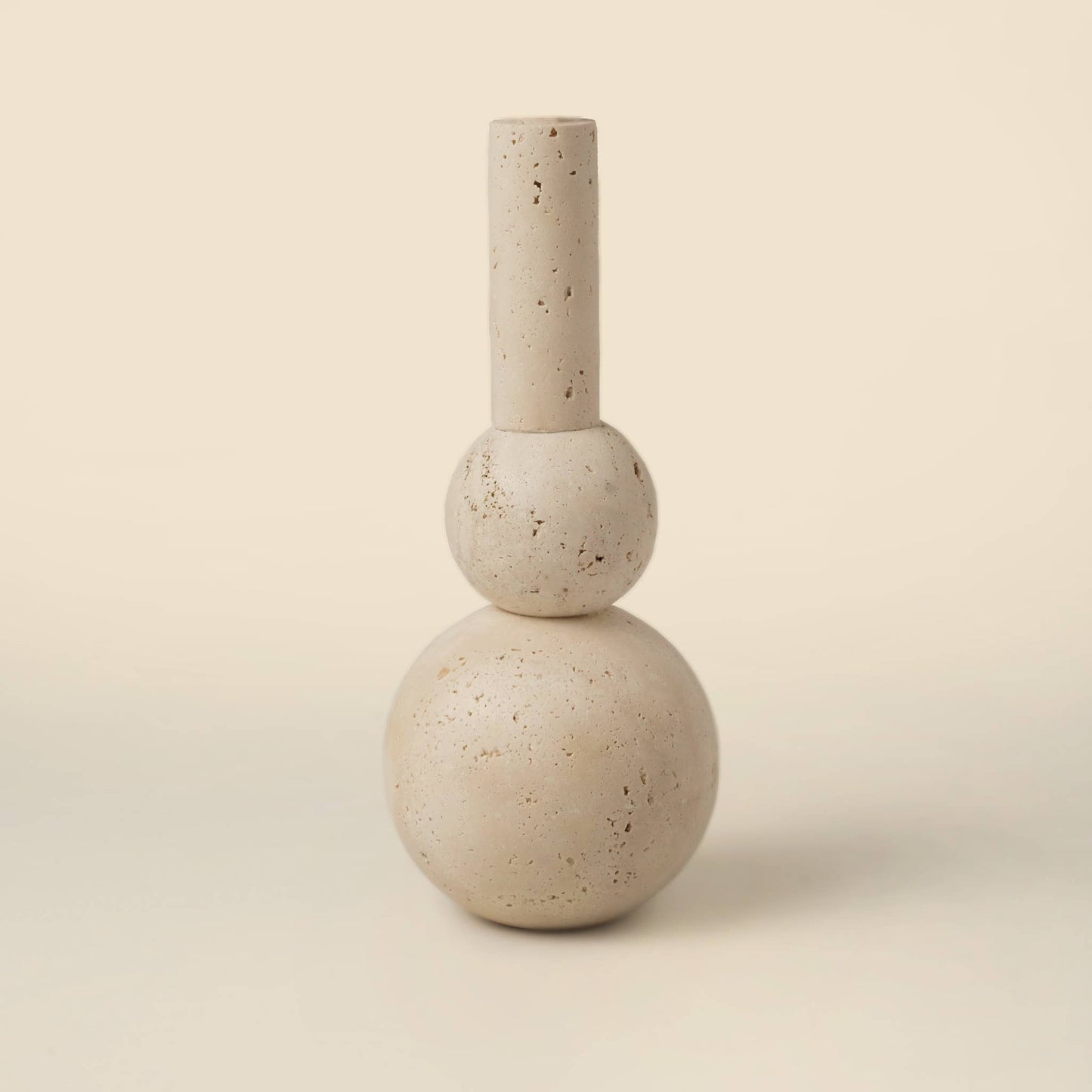 UNIQUE MARBLE VASE, TRAVERTINE TABLE TOP DECORATIVE OBJECT