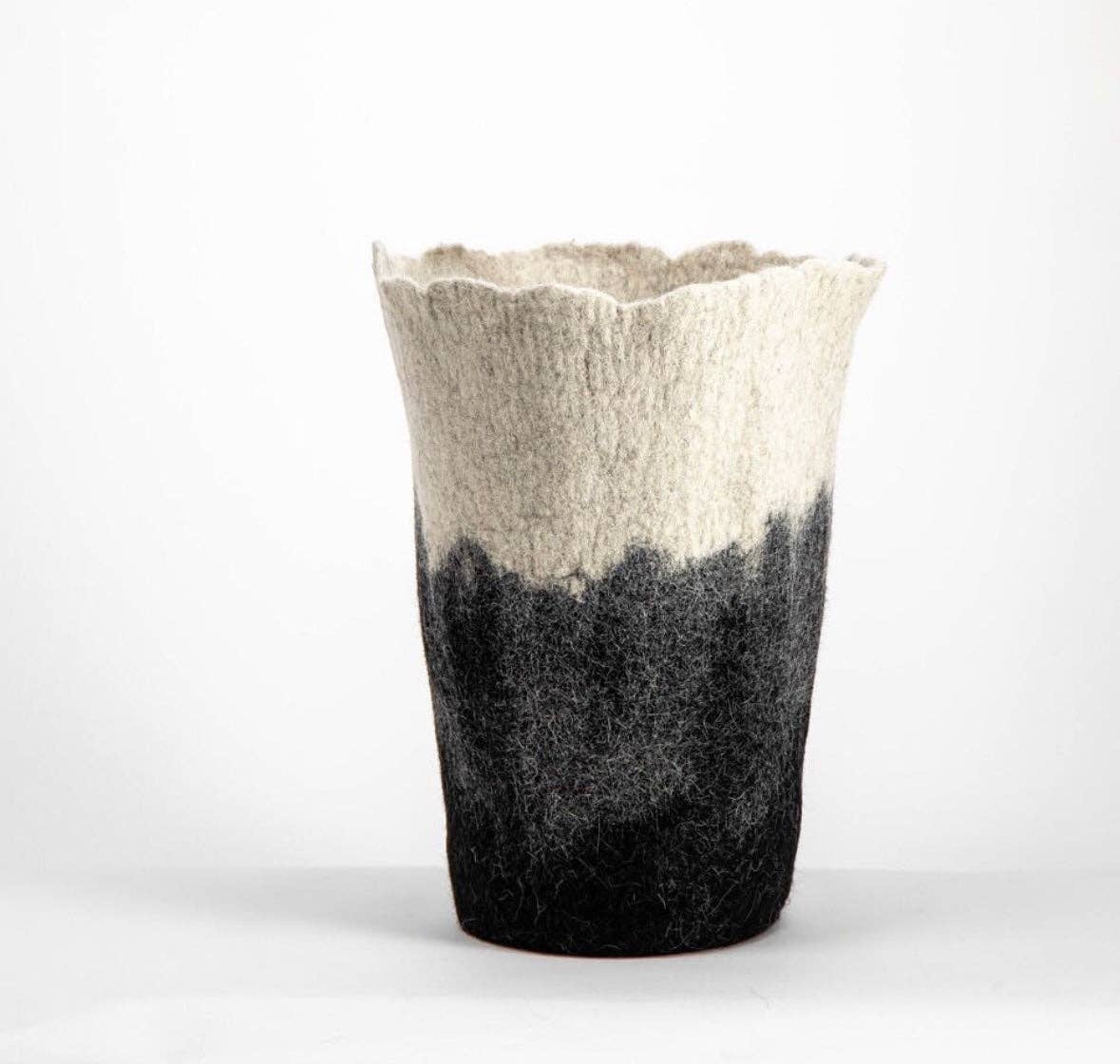 Hand-Felted Wool Eclipse Floor Vases