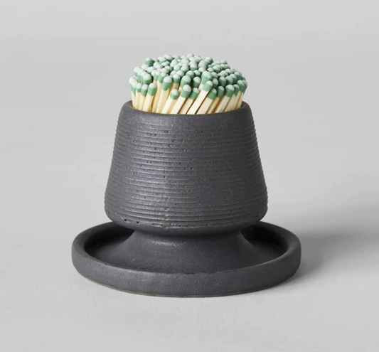 Stoneware Match Strike with Tray