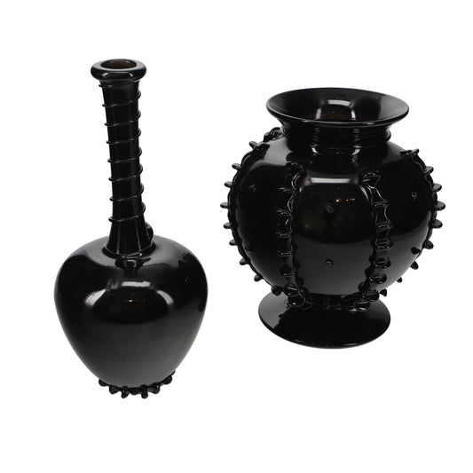 Black Blown Glass Vase